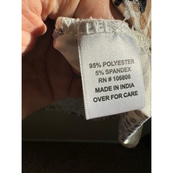 Emily Daniels‎ Women's Tan & Black Blouse XL long sleeve polyester round neck - Picture 6 of 7